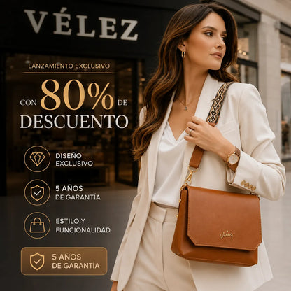 Bolso Carriel Vélez de Cuero Legítimo - Lanzamiento Exclusivo Con 80% de Descuento